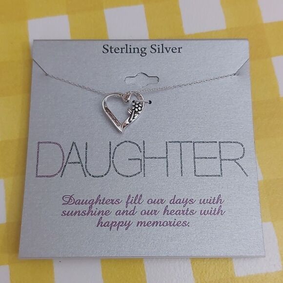Kohl's Footnotes Sterling Silver Daughter Heart Pendant Necklace - Picture 1 of 4
